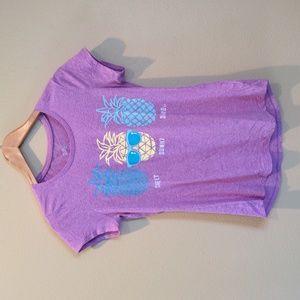 Girl's Justice Purple Pineapple Shirt